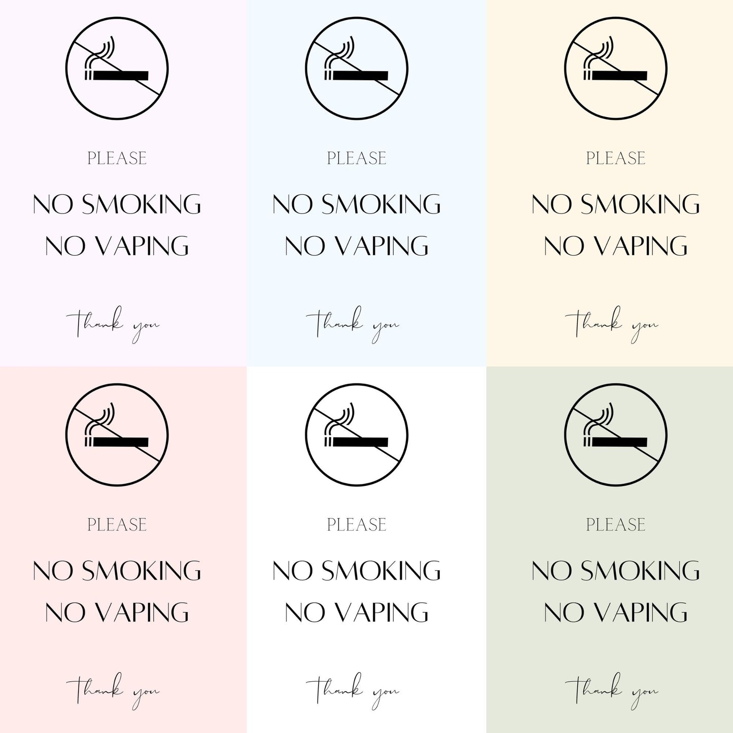 No Smoking Sign, No Smoking or Vaping Sign, Airbnb No Smoking Sign, VRBO, Airbnb Sign, Editable No Smoking Sign, No Smoking Printable Sign